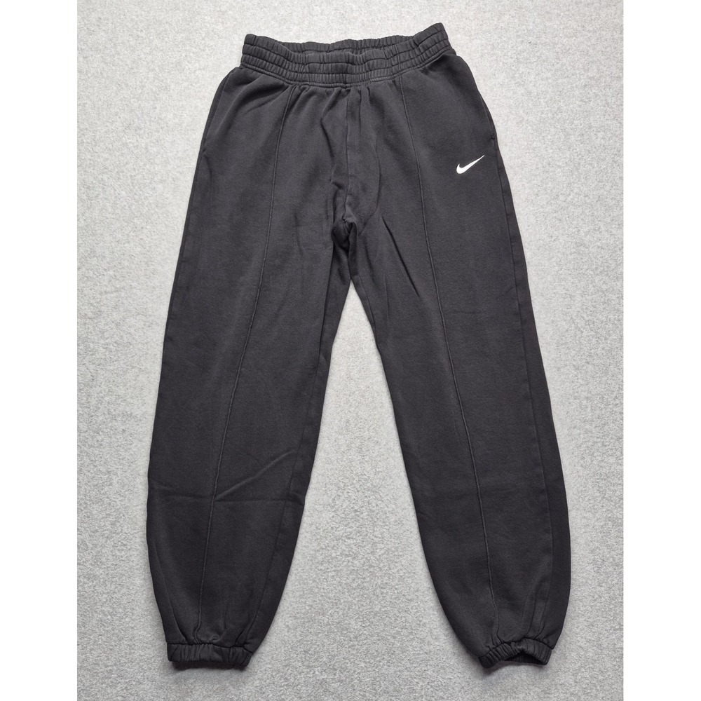 Nike Pants Womens S Black Joggers Sportswear Essential Fleece Cuffed Ankles